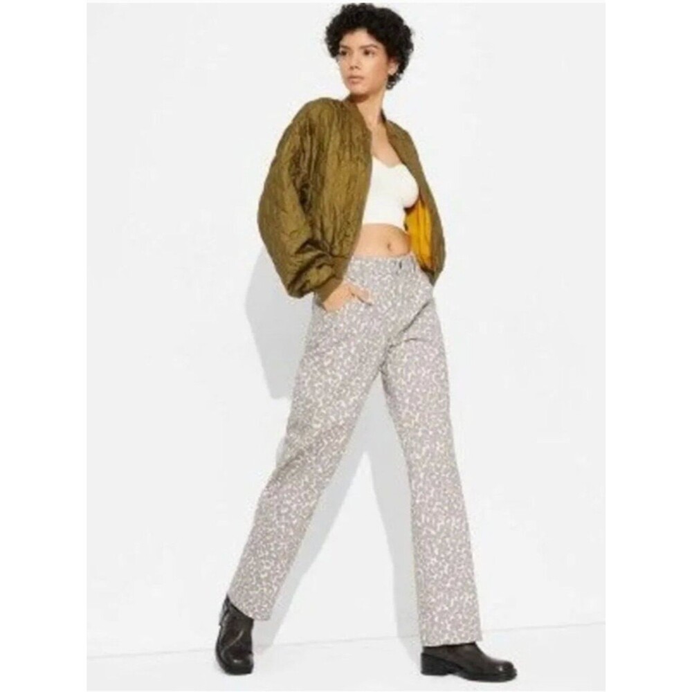 Wild Fable  Mid-Rise 90's Relaxed Straight Pants - Wil Brown Leopard
